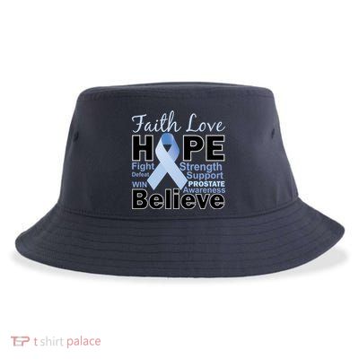 Prostate Cancer Awareness Faith Love Hope Sustainable Bucket Hat