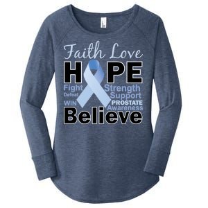 Prostate Cancer Awareness Faith Love Hope Women's Perfect Tri Tunic Long Sleeve Shirt