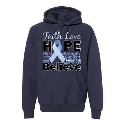 Prostate Cancer Awareness Faith Love Hope Premium Hoodie