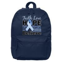 Prostate Cancer Awareness Faith Love Hope 16 in Basic Backpack
