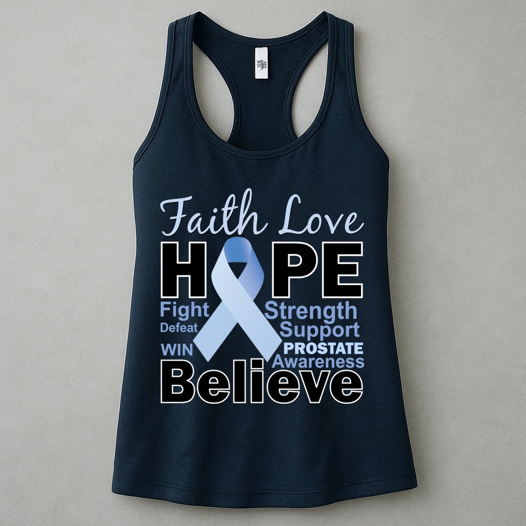 Prostate Cancer Awareness Faith Love Hope Womens Tank Top