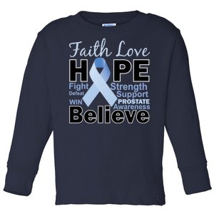 Prostate Cancer Awareness Faith Love Hope Toddler Long Sleeve Shirt