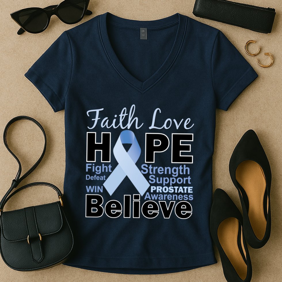 Prostate Cancer Awareness Faith Love Hope Women's V-Neck T-Shirt