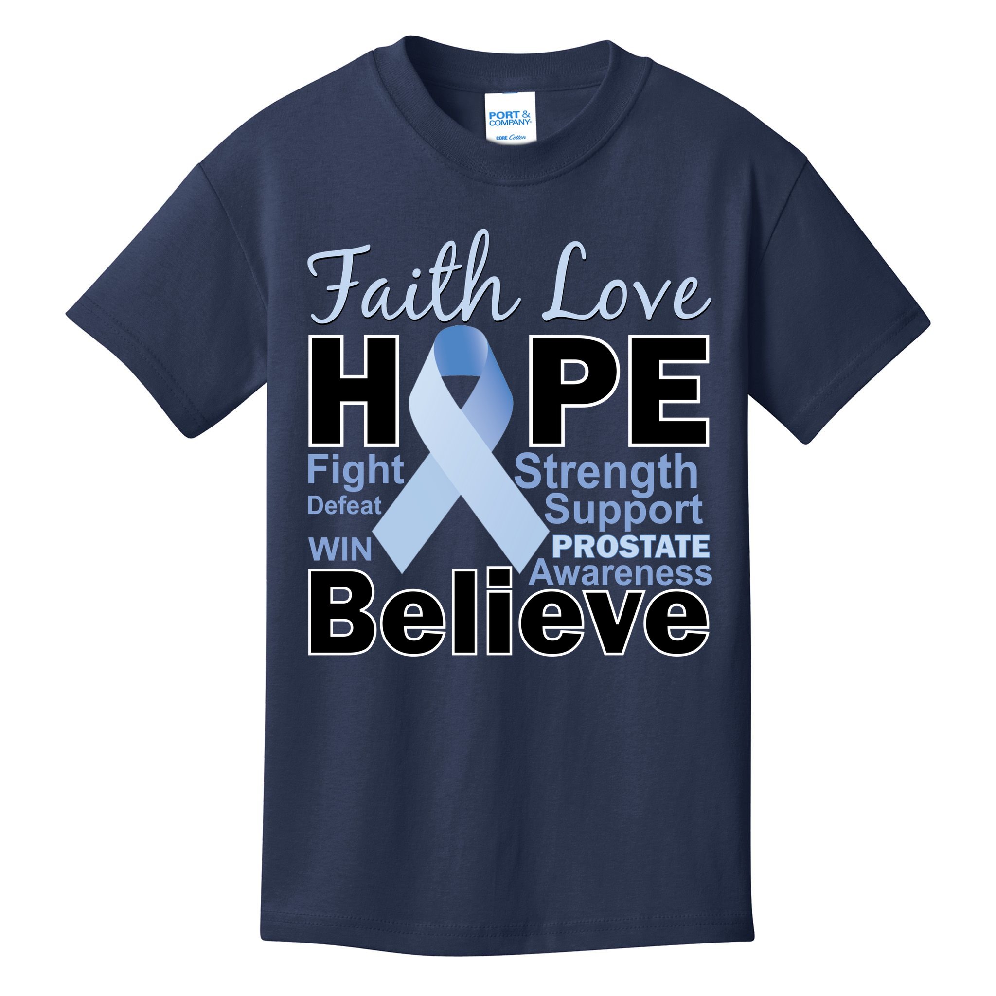 Prostate Cancer Awareness Faith Love Hope Kids T-Shirt