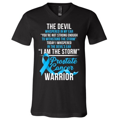 Prostate Cancer Warrior I Am The Storm V-Neck T-Shirt