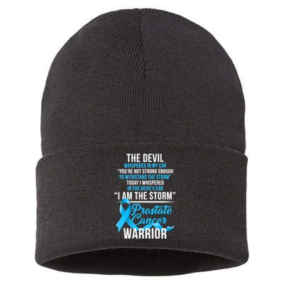 Prostate Cancer Warrior I Am The Storm Sustainable Knit Beanie