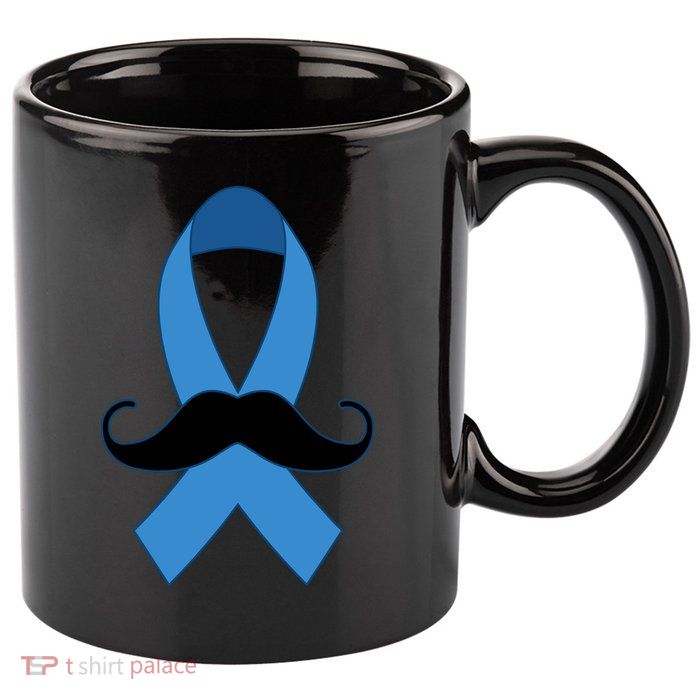 Prostate Mustache Ribbon 11oz C Handle Ceramic Mug