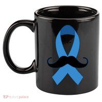 Prostate Mustache Ribbon 11oz C Handle Ceramic Mug