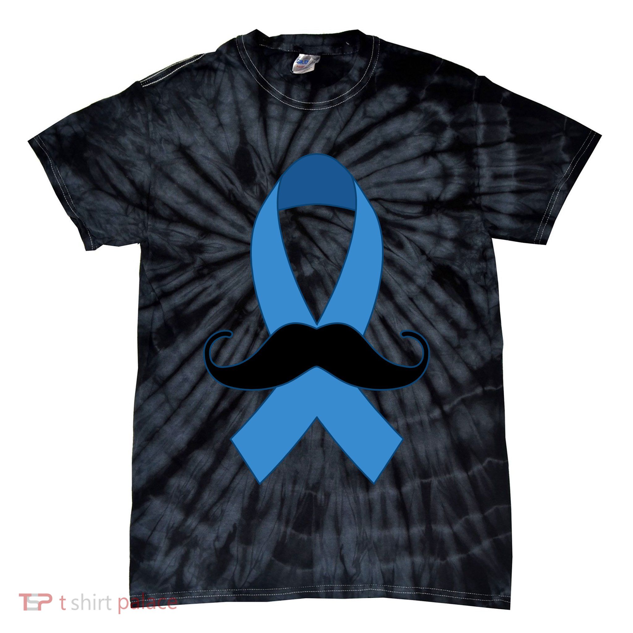Prostate Mustache Ribbon Tie-Dye T-Shirt