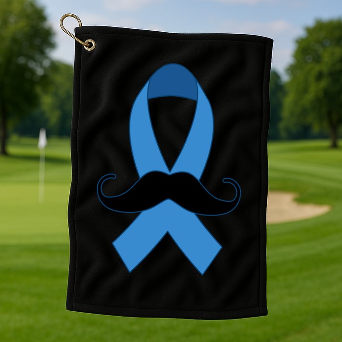 Prostate Mustache Ribbon Golf Towel
