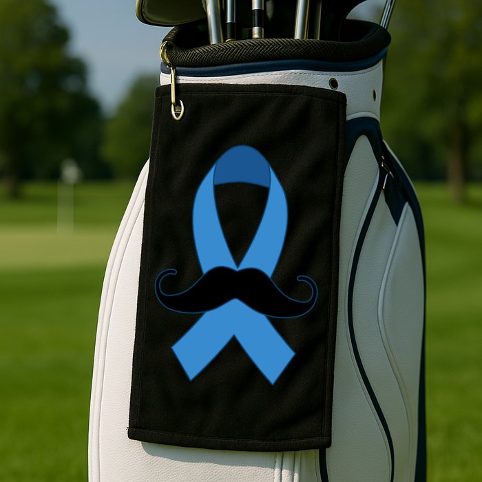 Prostate Mustache Ribbon Golf Towel