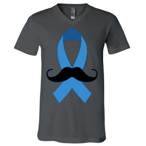 Prostate Mustache Ribbon V-Neck T-Shirt