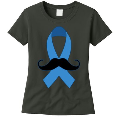 Prostate Mustache Ribbon Womens T-Shirt