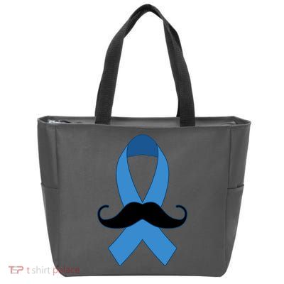 Prostate Mustache Ribbon Zip Tote Bag