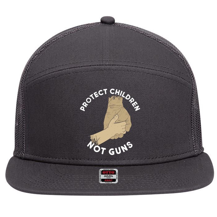 Protect Children Not Guns 7 Panel Mesh Trucker Snapback Hat