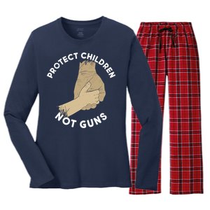 Protect Children Not Guns Women's Long Sleeve Flannel Pajama Set 