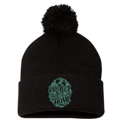 Protect Our Home Earth Day Pom Pom 12in Knit Beanie