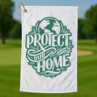 Protect Our Home Earth Day Golf Towel
