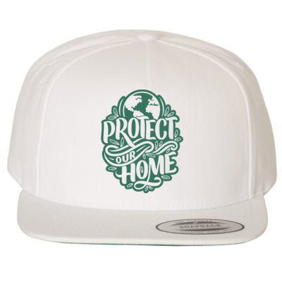 Protect Our Home Earth Day Wool Snapback Cap