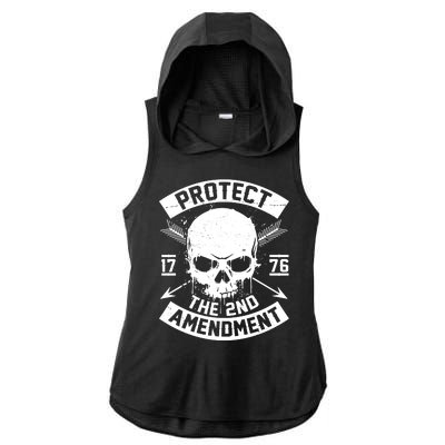 Protect The 2nd Amendment 1776 Arrow Skull Ladies PosiCharge Tri-Blend Wicking Draft Hoodie Tank