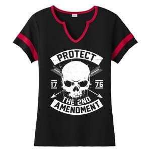 Protect The 2nd Amendment 1776 Arrow Skull Ladies Halftime Notch Neck Tee