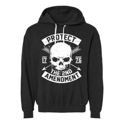 Protect The 2nd Amendment 1776 Arrow Skull Garment-Dyed Fleece Hoodie