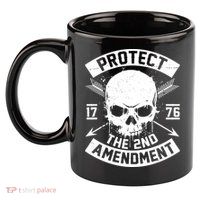 Protect The 2nd Amendment 1776 Arrow Skull 11oz C Handle Ceramic Mug