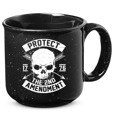 Protect The 2nd Amendment 1776 Arrow Skull 15oz Campfire Ceramic Mug