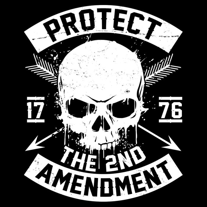 Protect The 2nd Amendment 1776 Arrow Skull Drawstring Bag