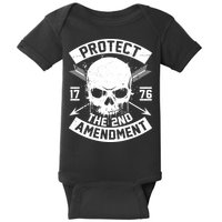 Protect The 2nd Amendment 1776 Arrow Skull Baby Bodysuit
