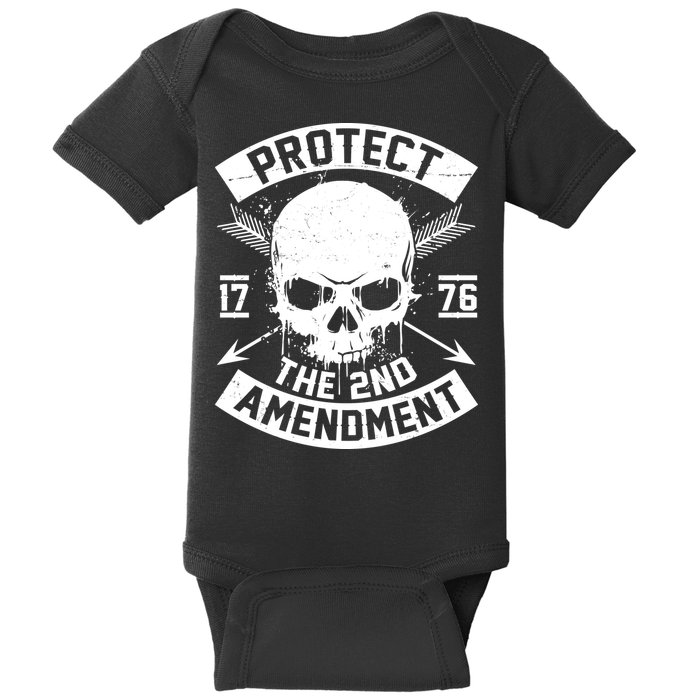 Protect The 2nd Amendment 1776 Arrow Skull Baby Bodysuit