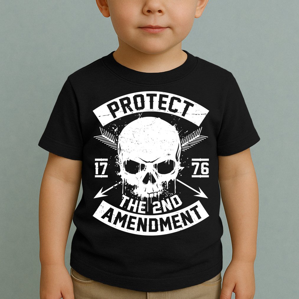 Protect The 2nd Amendment 1776 Arrow Skull Toddler T-Shirt