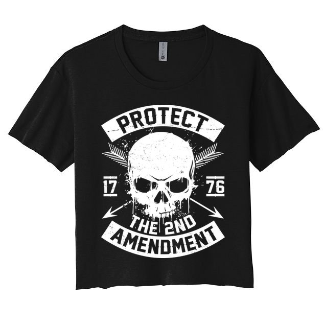 Protect The 2nd Amendment 1776 Arrow Skull Crop Top