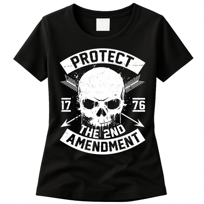 Protect The 2nd Amendment 1776 Arrow Skull Womens T-Shirt