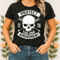 Protect The 2nd Amendment 1776 Arrow Skull Womens T-Shirt