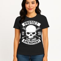 Protect The 2nd Amendment 1776 Arrow Skull Womens T-Shirt