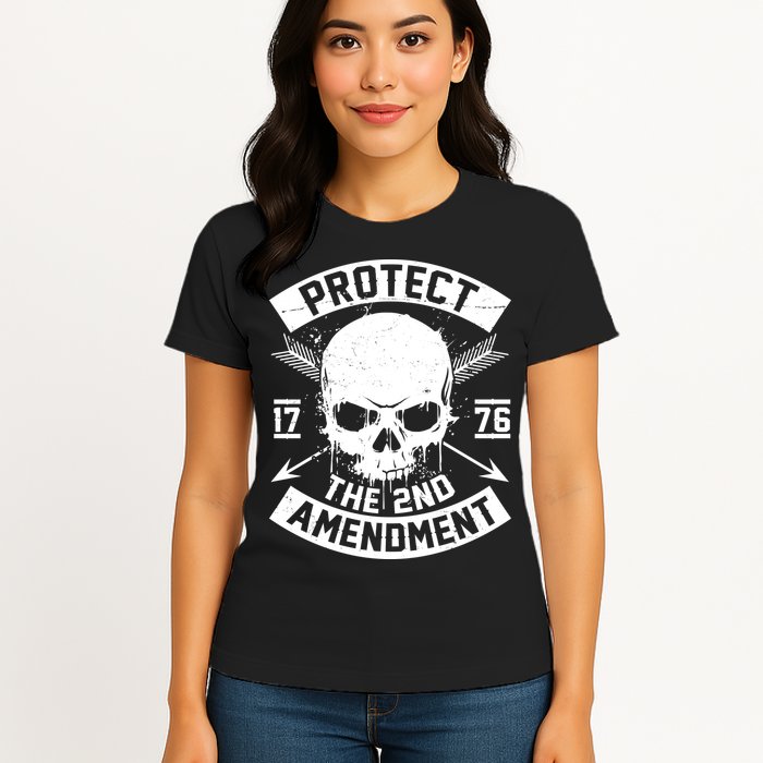 Protect The 2nd Amendment 1776 Arrow Skull Womens T-Shirt