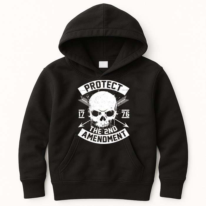Protect The 2nd Amendment 1776 Arrow Skull Kids Hoodie