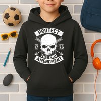 Protect The 2nd Amendment 1776 Arrow Skull Kids Hoodie