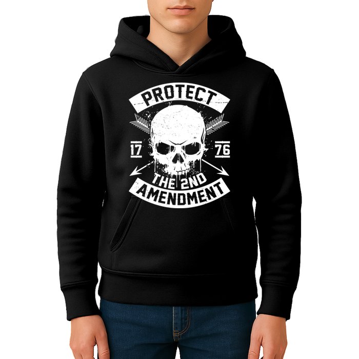 Protect The 2nd Amendment 1776 Arrow Skull Kids Hoodie