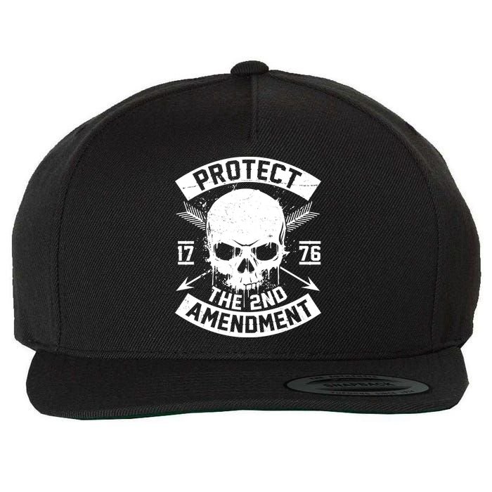 Protect The 2nd Amendment 1776 Arrow Skull Wool Snapback Cap