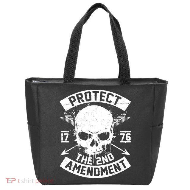 Protect The 2nd Amendment 1776 Arrow Skull Zip Tote Bag
