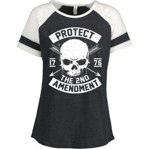 Protect The 2nd Amendment 1776 Arrow Skull Enza Ladies Jersey Colorblock Tee