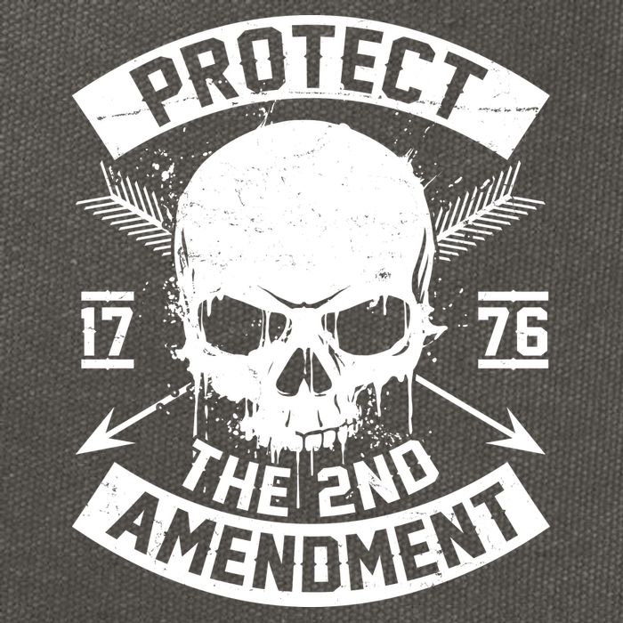 Protect The 2nd Amendment 1776 Arrow Skull Cotton Canvas Backpack