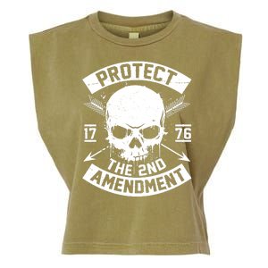 Protect The 2nd Amendment 1776 Arrow Skull Garment-Dyed Women's Muscle Tee