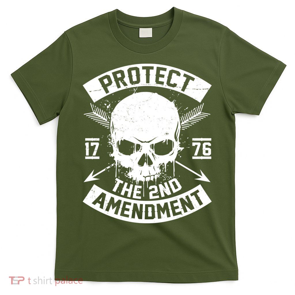 Protect The 2nd Amendment 1776 Arrow Skull T-Shirt