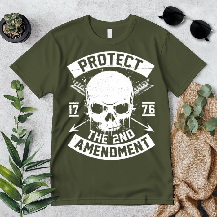 Protect The 2nd Amendment 1776 Arrow Skull Premium T-Shirt