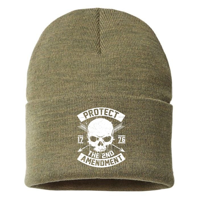 Protect The 2nd Amendment 1776 Arrow Skull Sustainable Knit Beanie
