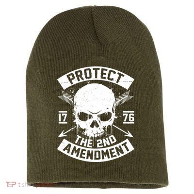 Protect The 2nd Amendment 1776 Arrow Skull Short Acrylic Beanie