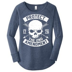 Protect The 2nd Amendment 1776 Arrow Skull Women's Perfect Tri Tunic Long Sleeve Shirt